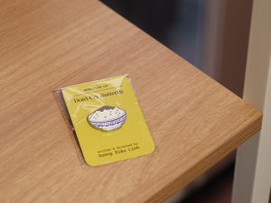 Don’t Cry, Butterfly enamel pin (rice bowl) by Momo Film Co