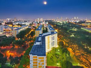 Prints by Richard W J Koh - Moonrise over Ang Mo Kio (2015), 34 cm x 31 cm