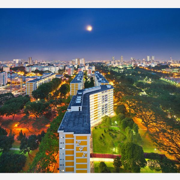 Prints by Richard W J Koh - Moonrise over Ang Mo Kio (2015), 34 cm x 31 cm