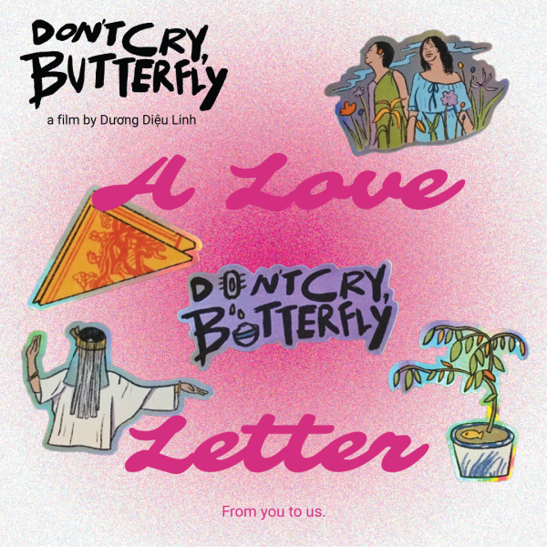 Don’t Cry, Butterfly stickers (pack of 5) by Momo Film Co