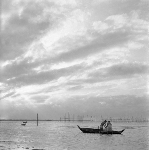 Time and Tide by Foo Tee Jun - Boats on coast of Changi, c. 1960s