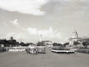 Time and Tide by Foo Tee Jun - National Day celebrations on Padang, c. 1960s