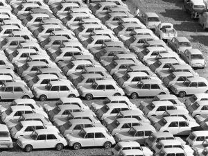 Time and Tide by Foo Tee Jun - Cars parked at Redhill, c. 1960s