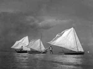 Passing Time by Lui Hock Seng - Amateur sailors, Bedok Beach, c. 1970s
