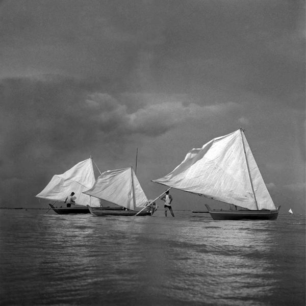 Passing Time by Lui Hock Seng - Amateur sailors, Bedok Beach, c. 1970s