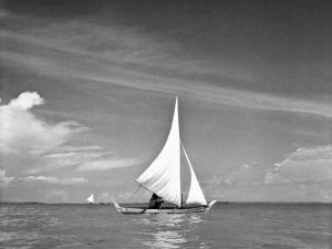 Passing Time by Lui Hock Seng - Sailing, Bedok Beach, c. 1970s