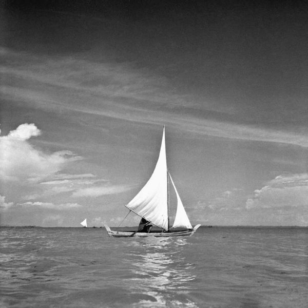Passing Time by Lui Hock Seng - Sailing, Bedok Beach, c. 1970s