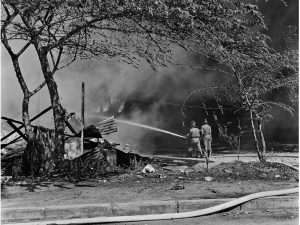 Passing Time by Lui Hock Seng - Fire fighters, Geylang, c. 1960s – 1970s
