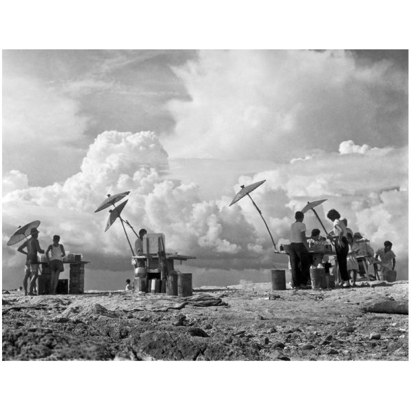 Passing Time by Lui Hock Seng - Hawkers selling drinks under parasols, Kusu Island, c. 1960s – 1970s